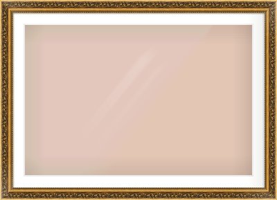 Gold Spoon Frame for 1050 × 700mm artwork, with Smooth White Single Mount