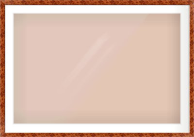 Brown Flat Frame for 105 × 70cm artwork, with Smooth White Single Mount