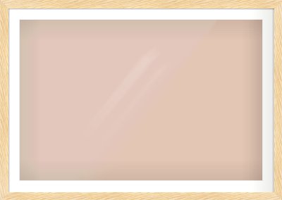 Natural Wood Reverse Frame for 45 × 30in artwork, with Smooth White Single Mount