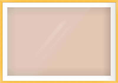 Yellow Paint Flat Frame for 45 × 30in artwork, with Smooth White Single Mount