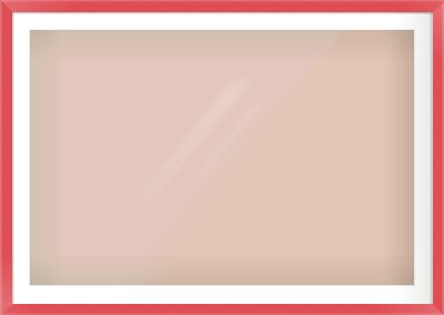 Red Paint Flat Frame for 45 × 30in artwork, with Smooth White Single Mount