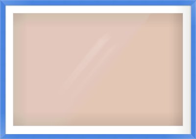 Light Blue Paint Flat Frame for 45 × 30in artwork, with Smooth White Single Mount