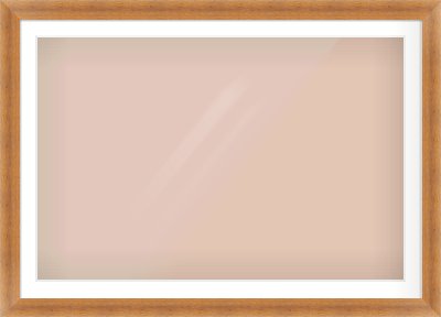 Antique Pine Flat Frame for 45 × 30in artwork, with Smooth White Single Mount
