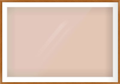 Natural Wood Flat Frame for 45 × 30in artwork, with Smooth White Single Mount