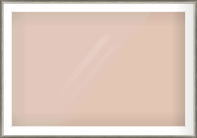 Silver Cushion Frame for 45 × 30in artwork, with Smooth White Single Mount