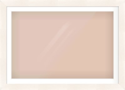 Ivory Driftwood Flat Frame for 45 × 30in artwork, with Smooth White Single Mount