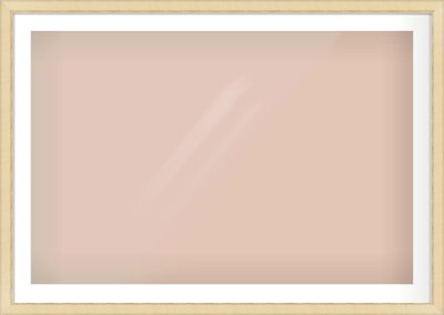 Gold Flat Frame for 45 × 30in artwork, with Smooth White Single Mount