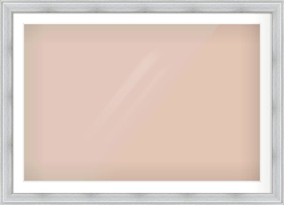 Brushed Silver Cushion Frame for 45 × 30in artwork, with Smooth White Single Mount