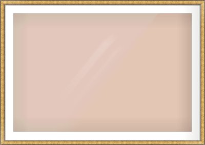 Gold Spoon Frame for 45 × 30in artwork, with Smooth White Single Mount