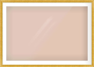 Gold Reverse Frame for 45 × 30in artwork, with Smooth White Single Mount