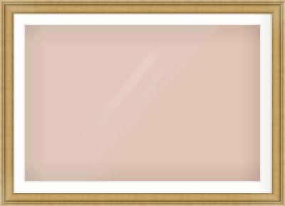 Gold Scoop Frame for 45 × 30in artwork, with Smooth White Single Mount