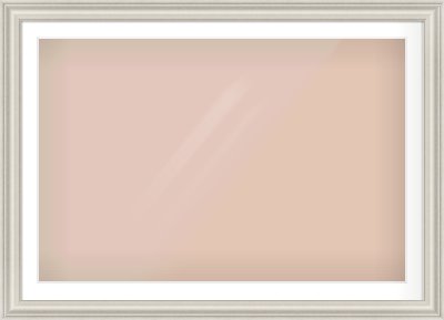 Silver Scoop Frame for 45 × 30in artwork, with Smooth White Single Mount