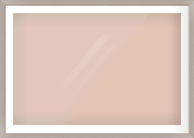 Brushed Silver & Black Sided Flat Frame for 45 × 30in artwork, with Smooth White Single Mount