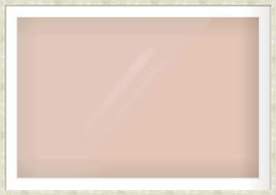 Champagne Flat Frame for 45 × 30in artwork, with Smooth White Single Mount
