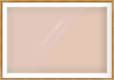 Gold Cushion Frame for 45 × 30in artwork, with Smooth White Single Mount
