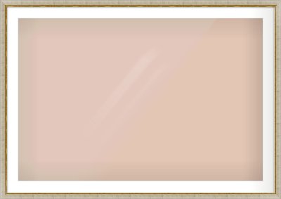 Silver Foil Flat Frame for 45 × 30in artwork, with Smooth White Single Mount