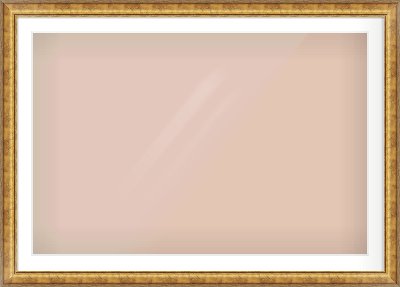 Gold Dome Frame for 45 × 30in artwork, with Smooth White Single Mount