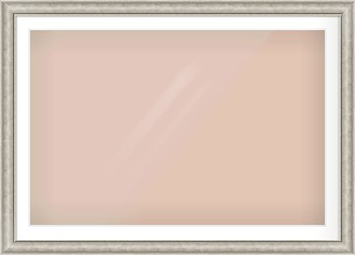 Silver Scoop Frame for 45 × 30in artwork, with Smooth White Single Mount