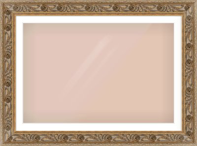 Gold Spoon Frame for 45 × 30in artwork, with Smooth White Single Mount