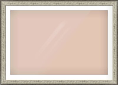 Silver Flat Frame for 45 × 30in artwork, with Smooth White Single Mount