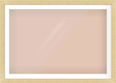 Gold Flat Frame for 45 × 30in artwork, with Smooth White Single Mount