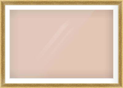 Gold Flat Frame for 45 × 30in artwork, with Smooth White Single Mount