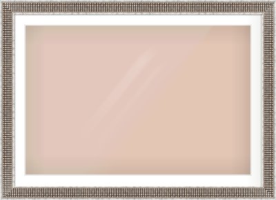Silver Flat Frame for 45 × 30in artwork, with Smooth White Single Mount
