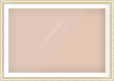 Ivory Distressed Frame for 45 × 30in artwork, with Smooth White Single Mount