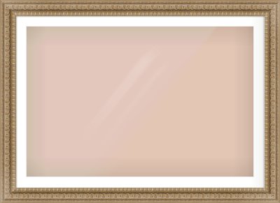Gold Reverse Frame for 45 × 30in artwork, with Smooth White Single Mount