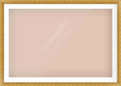 Gold Spoon Frame for 45 × 30in artwork, with Smooth White Single Mount