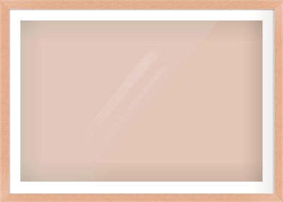 Oak Effect Flat Frame for 45 × 30in artwork, with Smooth White Single Mount