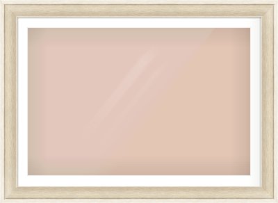 Silver / White Scoop Frame for 45 × 30in artwork, with Smooth White Single Mount
