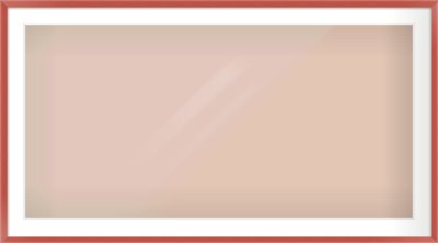 Red Paint Flat Frame for 1200 × 600mm artwork, with Smooth White Single Mount