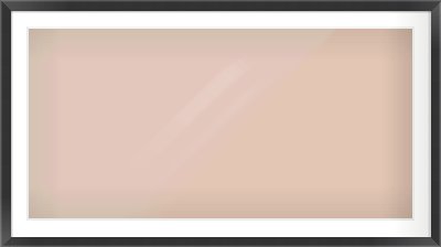 Black Flat Frame for 1200 × 600mm artwork, with Smooth White Single Mount