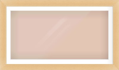 Natural Wood Flat Frame for 1200 × 600mm artwork, with Smooth White Single Mount