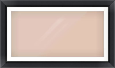 Black Reverse Frame for 1200 × 600mm artwork, with Smooth White Single Mount