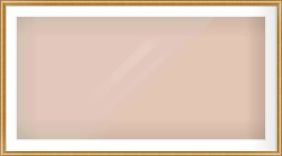 Gold Dome Frame for 1200 × 600mm artwork, with Smooth White Single Mount