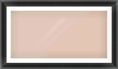 Black Spoon Frame for 1200 × 600mm artwork, with Smooth White Single Mount