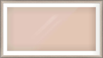 Champagne Silver Scoop Frame for 1200 × 600mm artwork, with Smooth White Single Mount