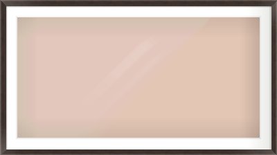 Brown Bevel Frame for 1200 × 600mm artwork, with Smooth White Single Mount
