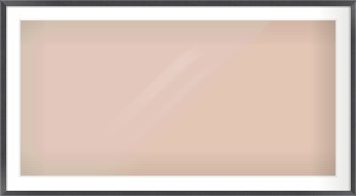 Black Flat Frame for 1200 × 600mm artwork, with Smooth White Single Mount