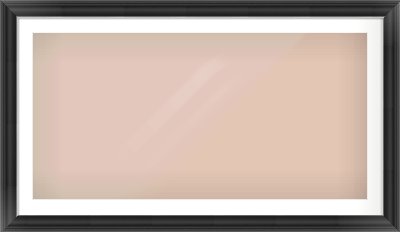 Black/Silver Scoop Frame for 1200 × 600mm artwork, with Smooth White Single Mount