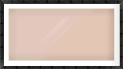 Black Flat Frame for 1200 × 600mm artwork, with Smooth White Single Mount