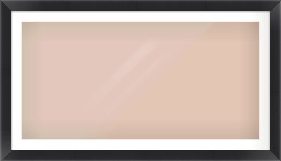 Black Flat Frame for 1200 × 600mm artwork, with Smooth White Single Mount