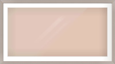Brushed Silver & Black Sided Flat Frame for 1200 × 600mm artwork, with Smooth White Single Mount
