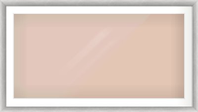 Silver Cushion Frame for 1200 × 600mm artwork, with Smooth White Single Mount