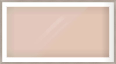 Silver & Black Sided Flat Frame for 1200 × 600mm artwork, with Smooth White Single Mount