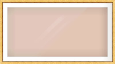 Gold Leaf Flat Frame for 1200 × 600mm artwork, with Smooth White Single Mount