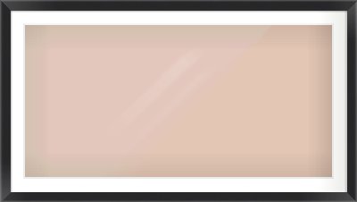 Black Flat Frame for 1200 × 600mm artwork, with Smooth White Single Mount