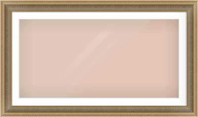 Gold Spoon Frame for 1200 × 600mm artwork, with Smooth White Single Mount